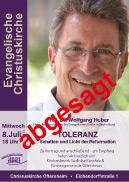 Der angekündigte Vortrag von Wolfgang Huber fällt leider aus Krankheitsgründen aus!