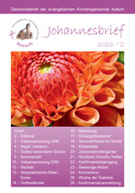 Bild der Titelseite des aktuellen Johannesbriefes, Ausgabe 2022 / 2
